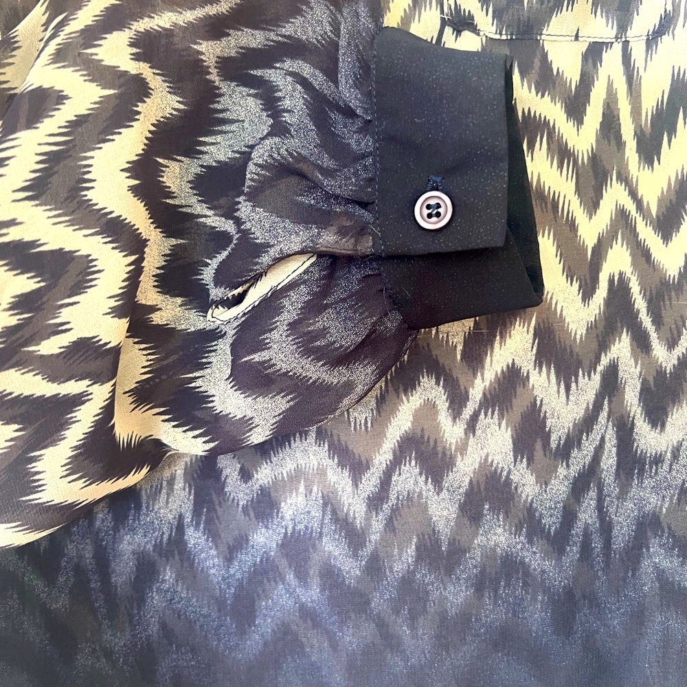 Sheer Blouse With Ombre Zig-Zag Pattern, Collecti… - image 3